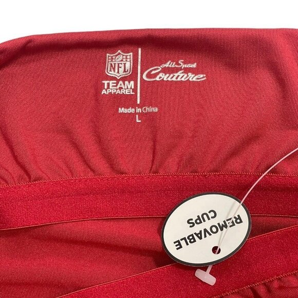 NFL / ALL SPORT COUTURE Womens Red Halter Stretch Top Large Atlantic Falcons NWT - Picture 9 of 16